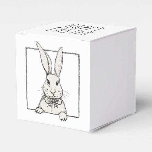 Cute Funny Vintage Bunny Personalized Happy Easter Favor Boxes