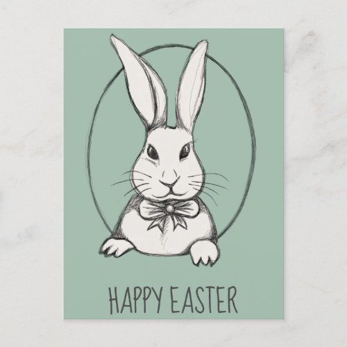 Cute Funny Vintage Happy Easter Bunny Personalized Postcard