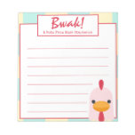 Cute Funny Vintage Pink Chicken From Teacher Notepad