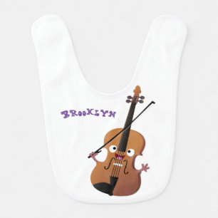 Cute funny violin musical cartoon character baby b bib