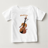 Cute funny violin musical cartoon character