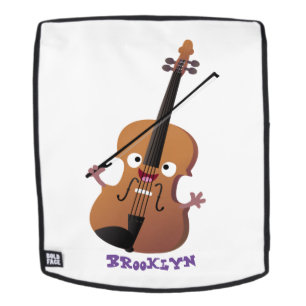 Cute funny violin musical cartoon character backpack