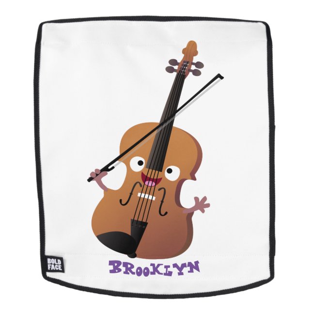 Cute funny violin musical cartoon character backpack (Removable Face)