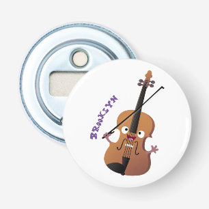 Cute funny violin musical cartoon character  bottle opener