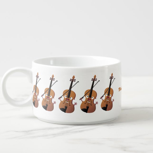 Cute funny violin musical cartoon character bowl (Right)