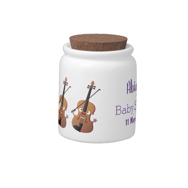 Cute funny violin musical cartoon character candy jar (Left)