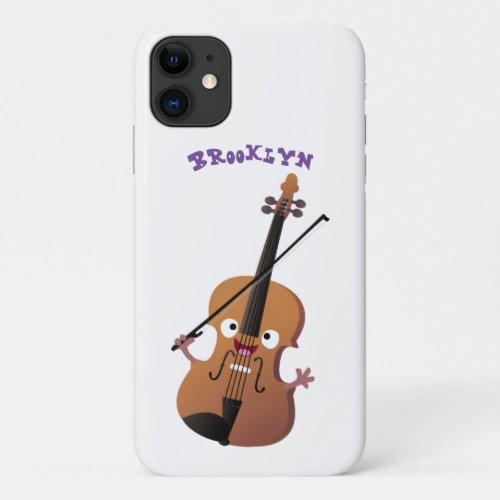 Cute funny violin musical cartoon character iPhone 11 case