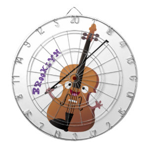 Cute funny violin musical cartoon character dart board