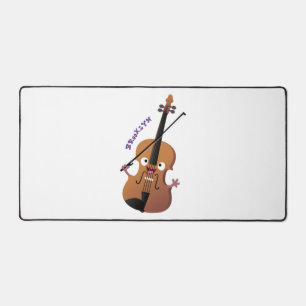 Cute funny violin musical cartoon character desk mat