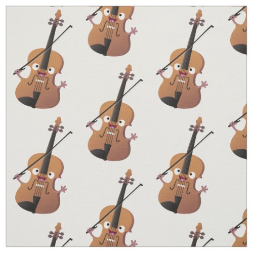 Cute funny violin musical cartoon character fabric