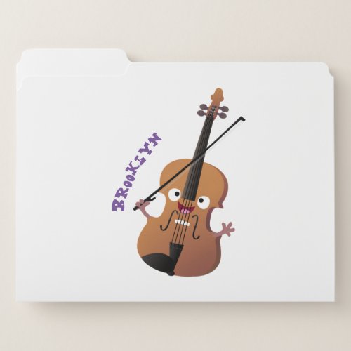 Cute funny violin musical cartoon character file folder
