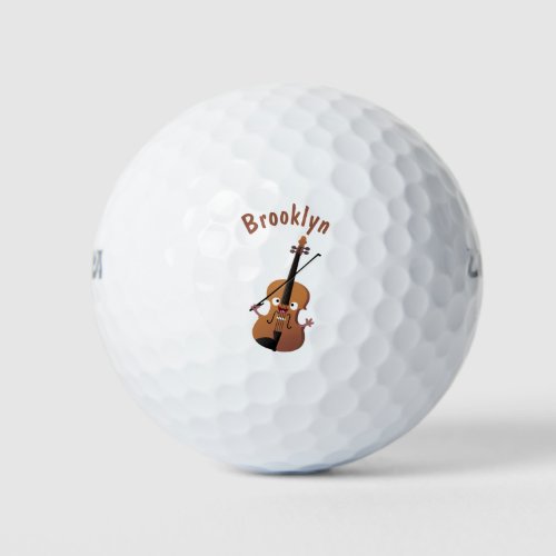 Cute funny violin musical cartoon character golf balls