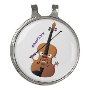 Cute funny violin musical cartoon character golf hat clip