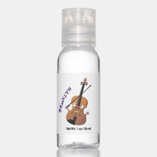 Cute funny violin musical cartoon character hand sanitizer