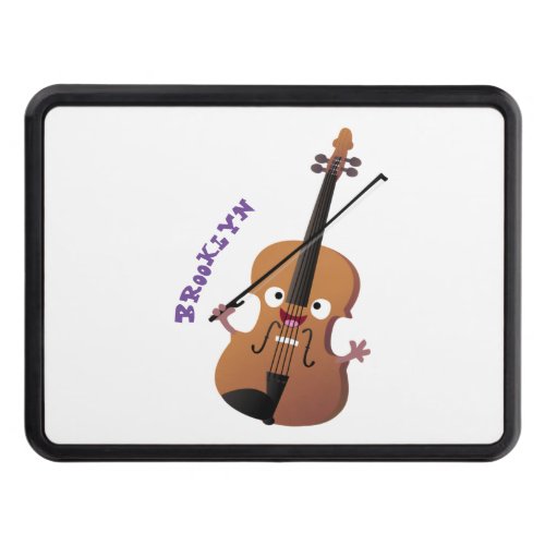 Cute funny violin musical cartoon character hitch cover