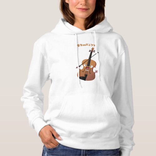 Cute funny violin musical cartoon character hoodie
