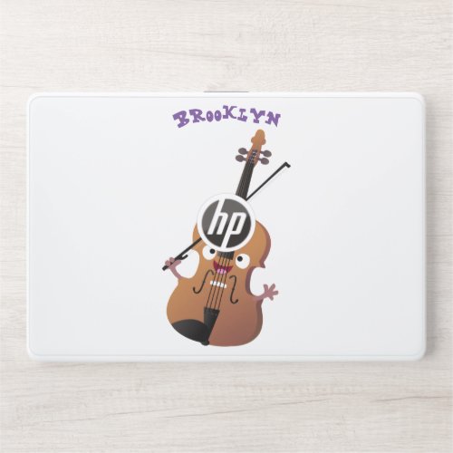 Cute funny violin musical cartoon character HP laptop skin