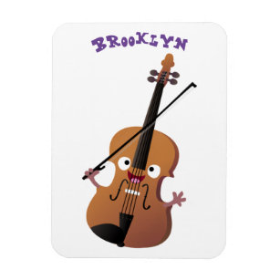 Cute funny violin musical cartoon character  magnet