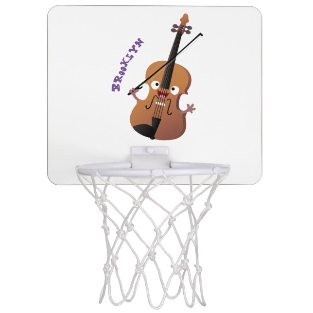 Cute funny violin musical cartoon character mini basketball hoop (Front)
