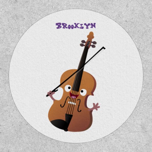 Cute funny violin musical cartoon character  patch