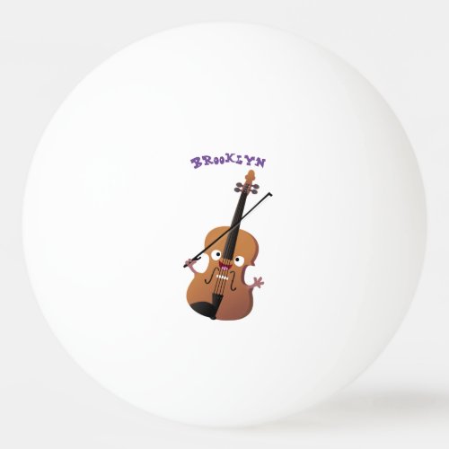 Cute funny violin musical cartoon character ping pong ball