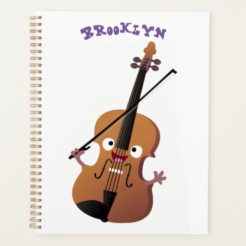 Cute funny violin musical cartoon character planner
