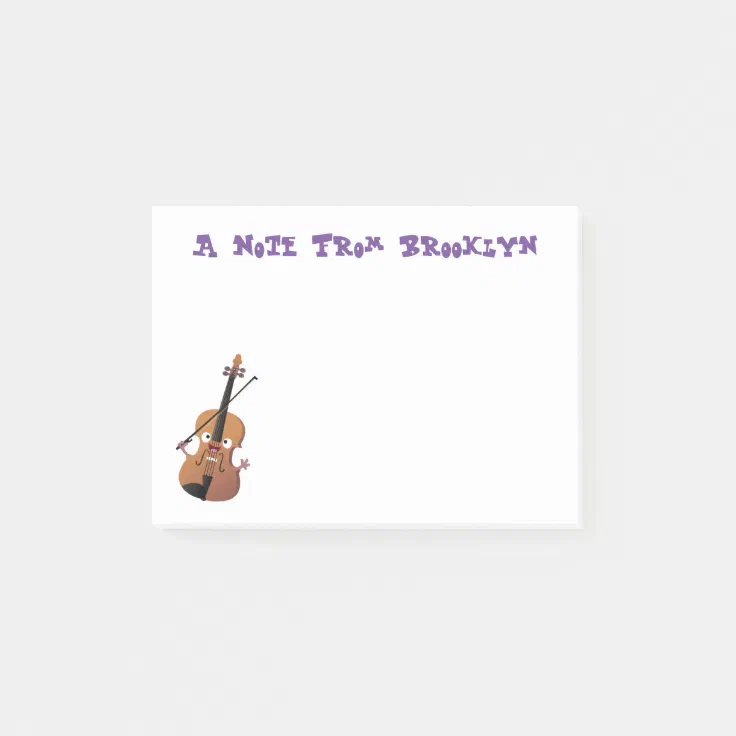 Cute funny violin musical cartoon character post-it notes | Zazzle Cute funny violin musical cartoon character post-it notes | Zazzle