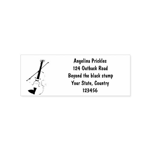 Cute funny violin musical cartoon character rubber stamp