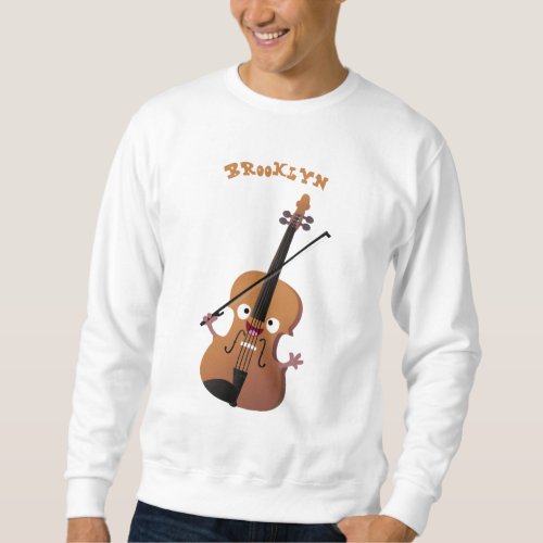 Cute funny violin musical cartoon character sweatshirt