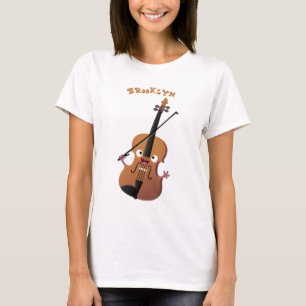 Cute funny violin musical cartoon character T-Shirt