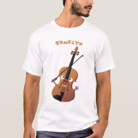 Cute funny violin musical cartoon character