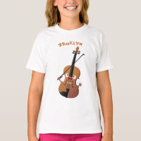 Cute funny violin musical cartoon character