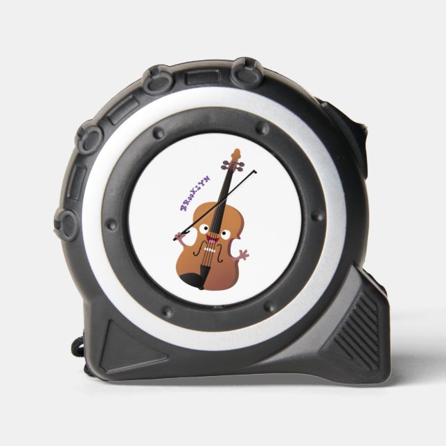 Cute funny violin musical cartoon character tape measure (Front)