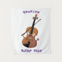 Cute funny violin musical cartoon character