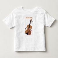 Cute funny violin musical cartoon character toddler t-shirt