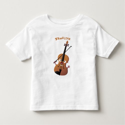 Cute funny violin musical cartoon character toddler t_shirt
