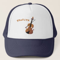 Cute funny violin musical cartoon character