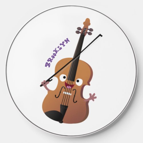 Cute funny violin musical cartoon character wireless charger 