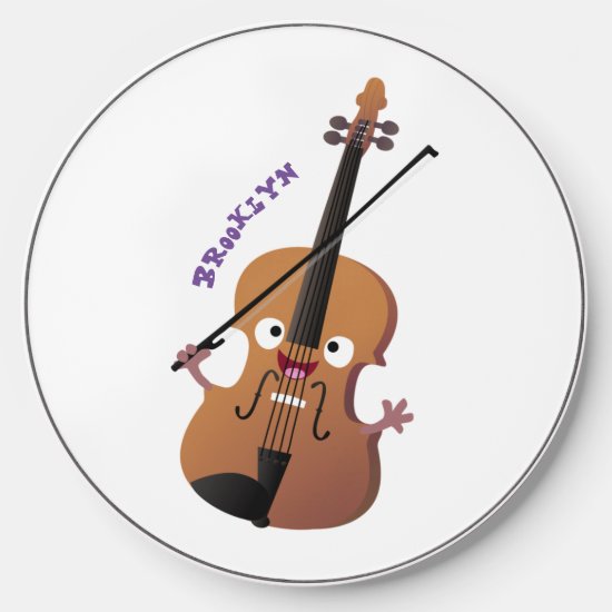 Cute funny violin musical cartoon character wireless charger 