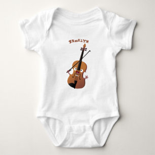 Cute funny violin musical cartoon personalized baby bodysuit
