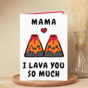 Cute Funny Volcano Lava Mom Mother Happy Birthday Letterpress Thank You Card
