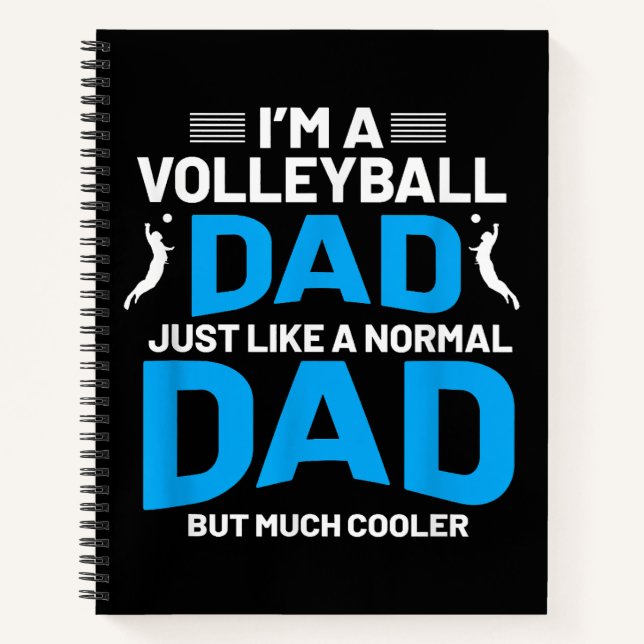 Cute Funny Volleyball Gift For Dads and Men Notebook (Front)