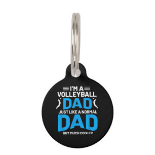 Cute Funny Volleyball Gift For Dads and Men Pet ID Tag