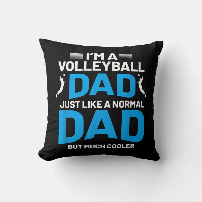 Cute Funny Volleyball Gift For Dads and Men Throw Pillow (Front)