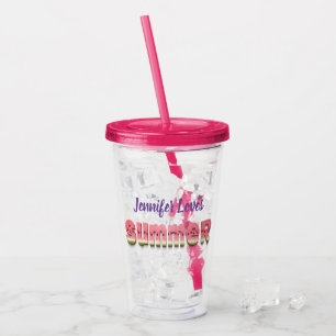 Cute funny watermelon summer humor typography acrylic tumbler