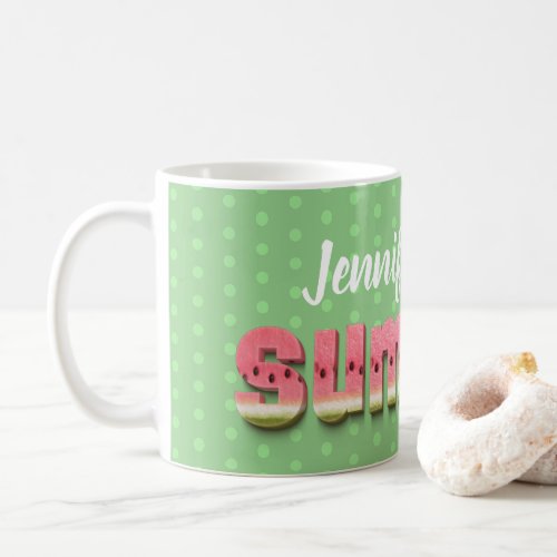 Cute funny watermelon summer humor typography coffee mug