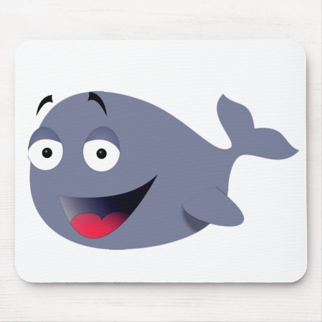 Cute Funny Whale Party Drawing Mouse Pad (Front)