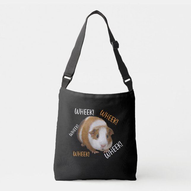 Cute & Funny Wheek - Guinea Pig Owner Cavy Lover Crossbody Bag (Front)