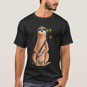 Cute Funny Wildlife Sloth Edmonston Studios T-Shirt