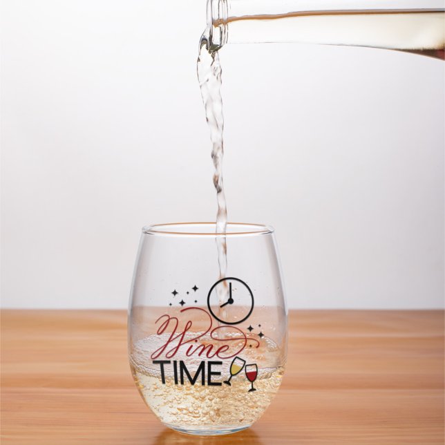 Cute Funny Wine Puns Stemless Wine Glass | Zazzle